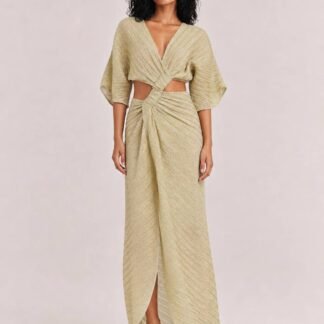 Sexy Twist-Front Cut-Out Maxi Dress