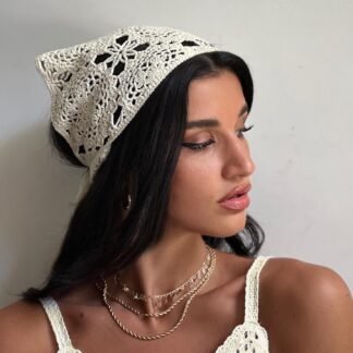 Hand Crochet Lace Bandana