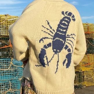 Fun Blue Lobster Cardigan Sweater Jacket